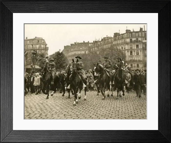 Framed Print : American officers on horseback in Paris, WW1 Framed Print : American officers on horseback in Paris, WW1