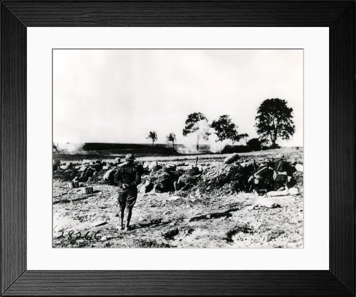 Framed Print : American troops in action, Beauges sur Aire, France, WW1 Framed Print : American troops in action, Beauges sur Aire, France, WW1