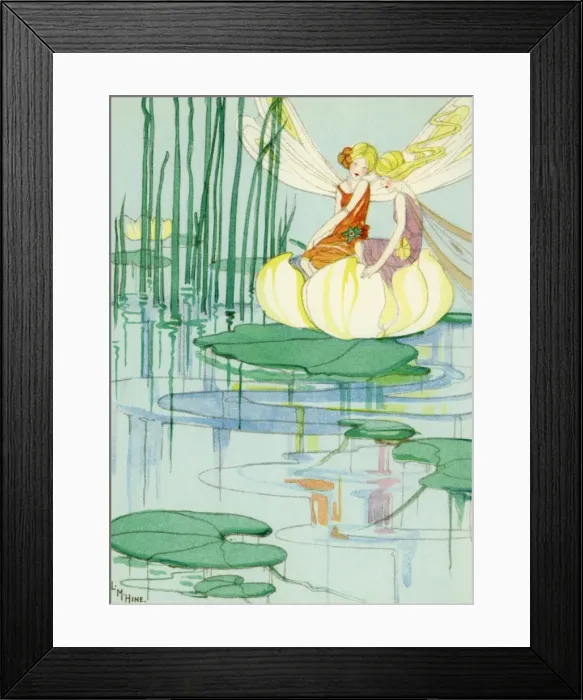Framed Print : Fairies on a lily pad Framed Print : Fairies on a lily pad
