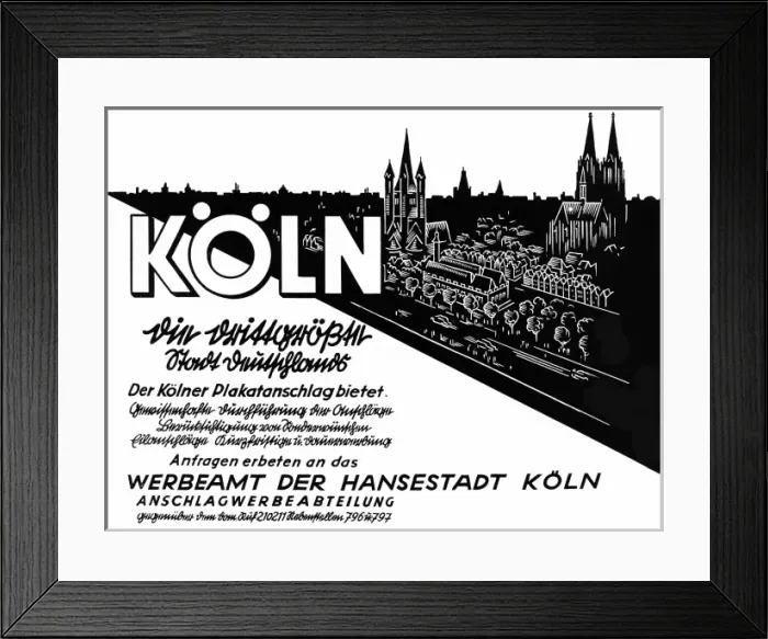 Framed Print : Ad promoting Cologne Framed Print : Ad promoting Cologne