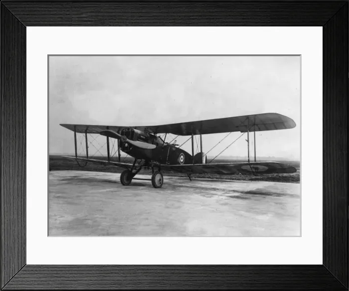 Framed Print : Bristol F2B fighter biplane on an airfield, WW1 Framed Print : Bristol F2B fighter biplane on an airfield, WW1