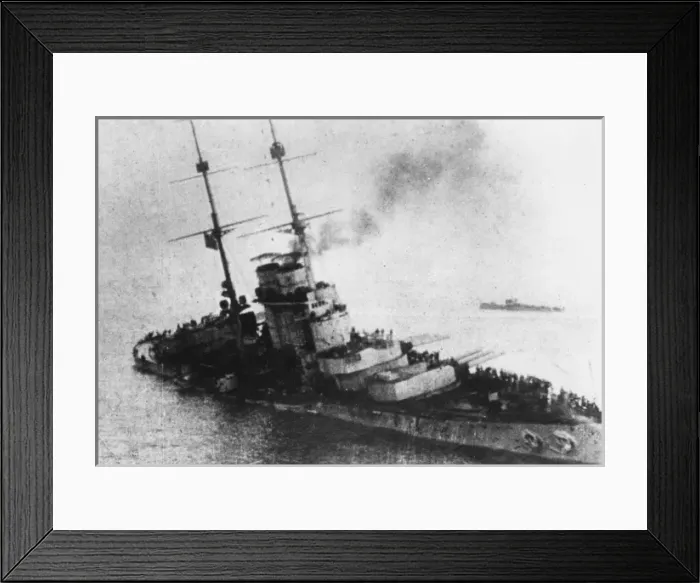Framed Print : Sinking of SMS Szent Istvan, Austrian battleship, WW1 Framed Print : Sinking of SMS Szent Istvan, Austrian battleship, WW1
