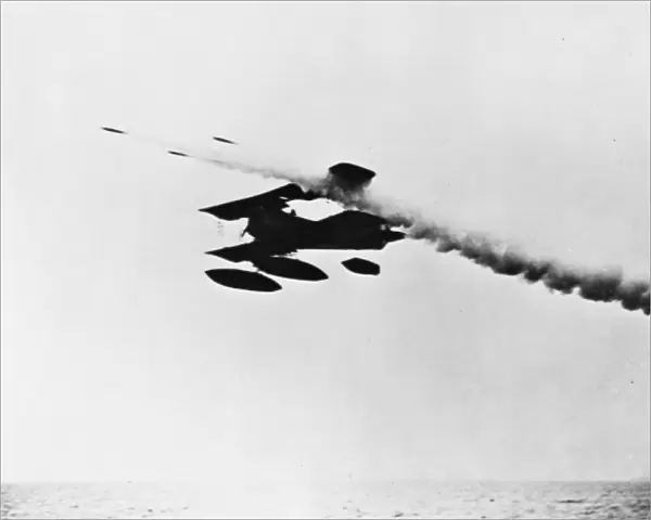 Sopwith Baby seaplane firing rockets, WW1