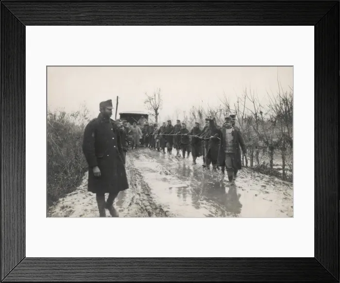 Framed Print : Austro-Hungarian soldiers towing a vehicle, WW1 Framed Print : Austro-Hungarian soldiers towing a vehicle, WW1
