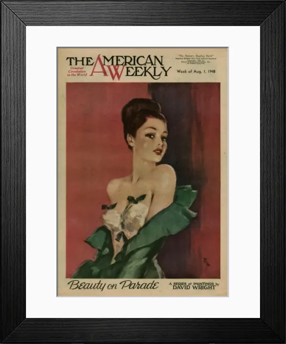 Framed Print : David Wright woman in green and white outfit Framed Print : David Wright woman in green and white outfit