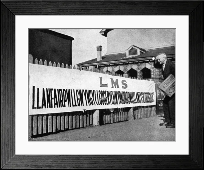 Framed Print : Welsh train station, 1933 Framed Print : Welsh train station, 1933