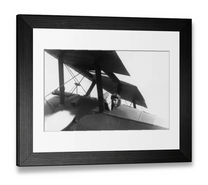 Framed Print : British pilot in his biplane, WW1 Framed Print : British pilot in his biplane, WW1