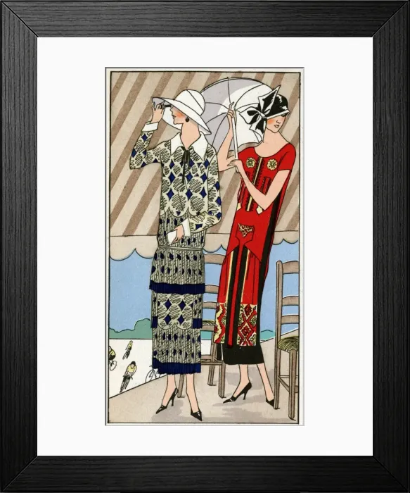 Framed Print : Two ladies in outfits by Lucien Lelong and Jean Patou Framed Print : Two ladies in outfits by Lucien Lelong and Jean Patou