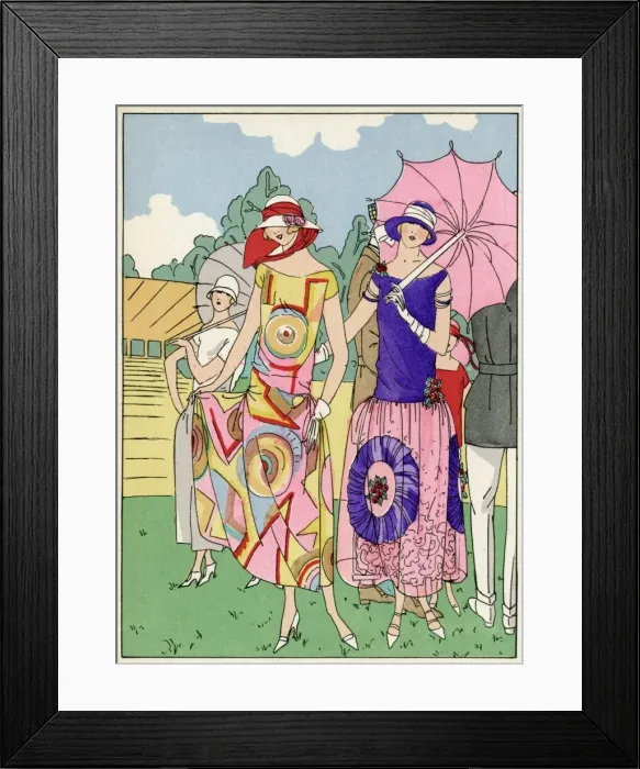 Framed Print : Two ladies in outfits by Drecoll and Madeleine et Madeleine Framed Print : Two ladies in outfits by Drecoll and Madeleine et Madeleine