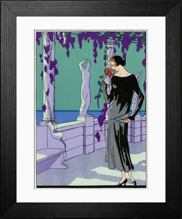 Framed Print : Young lady in black dress by Philippe et Gaston Framed Print : Young lady in black dress by Philippe et Gaston