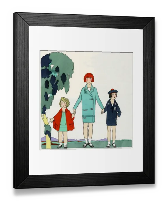 Framed Print : Three children in outfits by English Warehouse Framed Print : Three children in outfits by English Warehouse