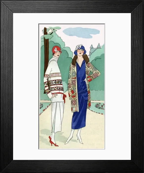Framed Print : Two ladies in outfits by Madeleine et Madeleine Framed Print : Two ladies in outfits by Madeleine et Madeleine