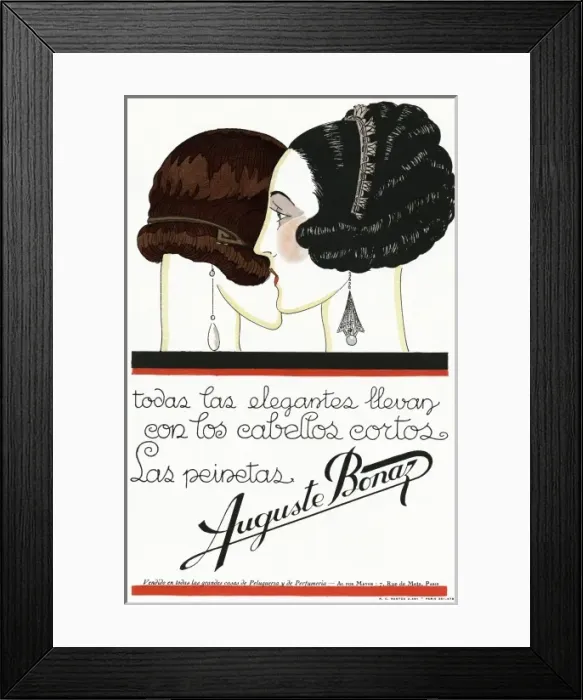 Framed Print : Advertisement for Auguste Bonaz hair combs Framed Print : Advertisement for Auguste Bonaz hair combs