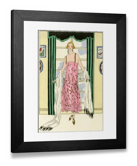 Framed Print : Young lady in pink evening dress by Jenny Framed Print : Young lady in pink evening dress by Jenny