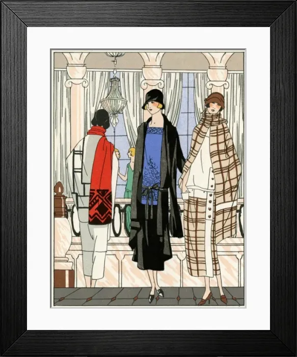 Framed Print : Three young ladies in outfits by Drecoll Framed Print : Three young ladies in outfits by Drecoll