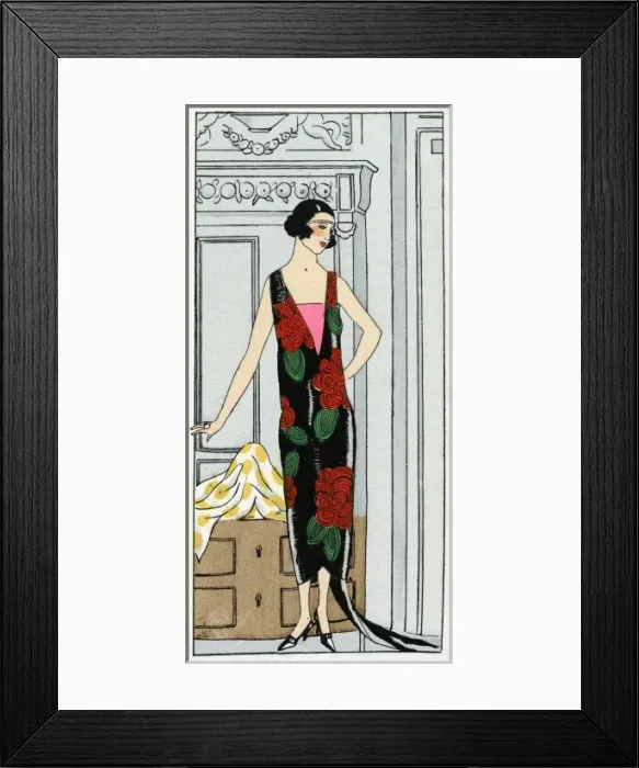 Framed Print : Young lady in long evening dress by Molyneux Framed Print : Young lady in long evening dress by Molyneux