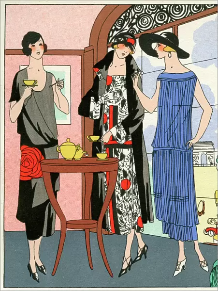 Three daytime outfits by Drecoll, Poiret and Jenny