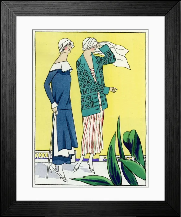 Framed Print : Two outfits by Philippe et Gaston and Jean Patou Framed Print : Two outfits by Philippe et Gaston and Jean Patou