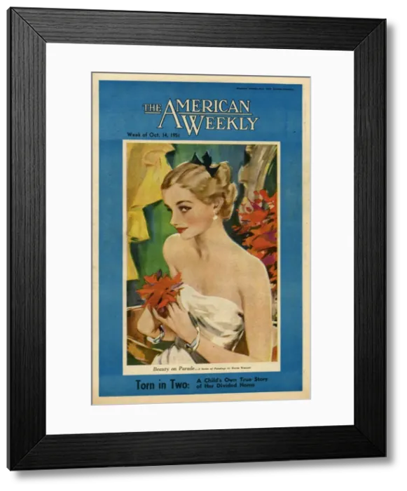 Framed Print : David Wright woman with a red flower Framed Print : David Wright woman with a red flower