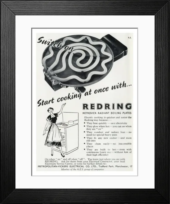 Framed Print : Redring advertisement, c. 1955 Framed Print : Redring advertisement, c. 1955