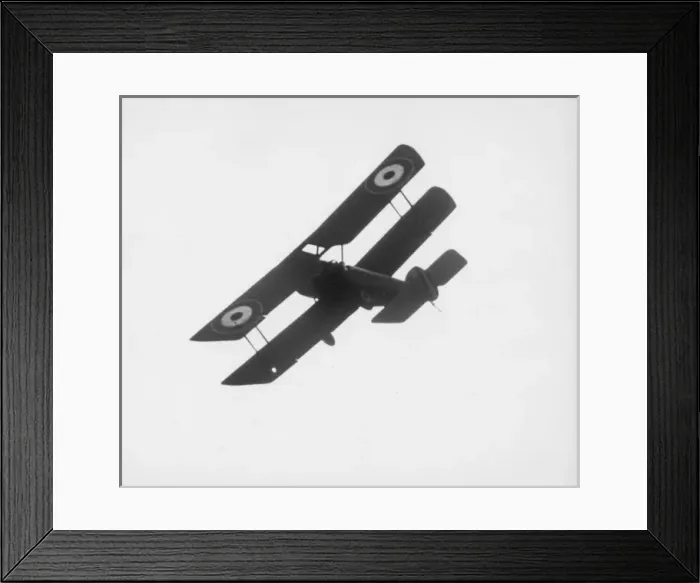 Framed Print : British biplane in flight, WW1 Framed Print : British biplane in flight, WW1
