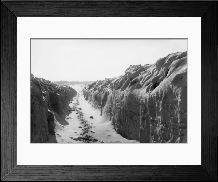 Framed Print : Snow-covered trenches near Baranovichi, Russia, WW1 Framed Print : Snow-covered trenches near Baranovichi, Russia, WW1