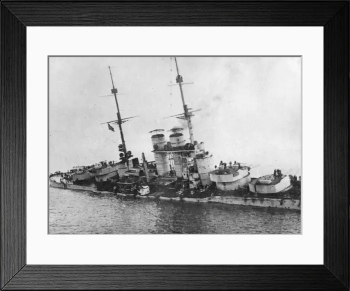 Framed Print : Sinking of SMS Szent Istvan, Austrian battleship, WW1 Framed Print : Sinking of SMS Szent Istvan, Austrian battleship, WW1