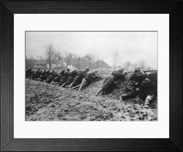 Framed Print : Austrian soldiers ready to fire, Galicia, WW1 Framed Print : Austrian soldiers ready to fire, Galicia, WW1