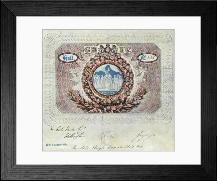 Framed Print : Invitation to Coronation of King George IV Framed Print : Invitation to Coronation of King George IV