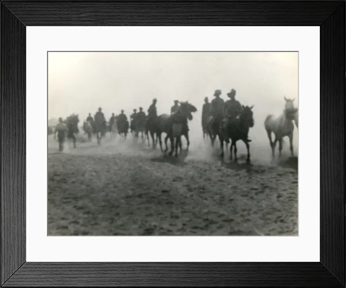 Framed Print : Mounted Anzac troops in the desert near Gaza, WW1 Framed Print : Mounted Anzac troops in the desert near Gaza, WW1