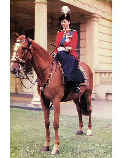 Queen Elizabeth II in uniform of Grenadier Guards