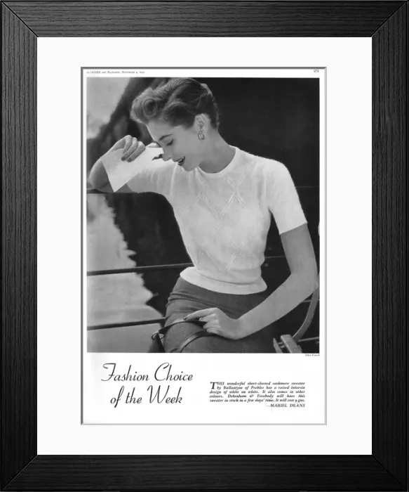 Framed Print : Cashmere sweater, 1953 Framed Print : Cashmere sweater, 1953