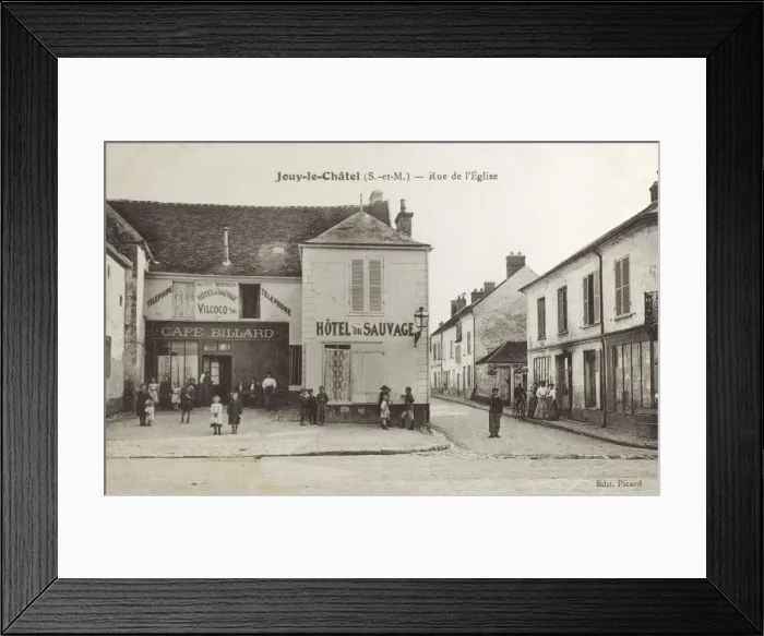 Framed Print : Rue d l Eglise - Jouy-le-Chatel, France Framed Print : Rue d l Eglise - Jouy-le-Chatel, France