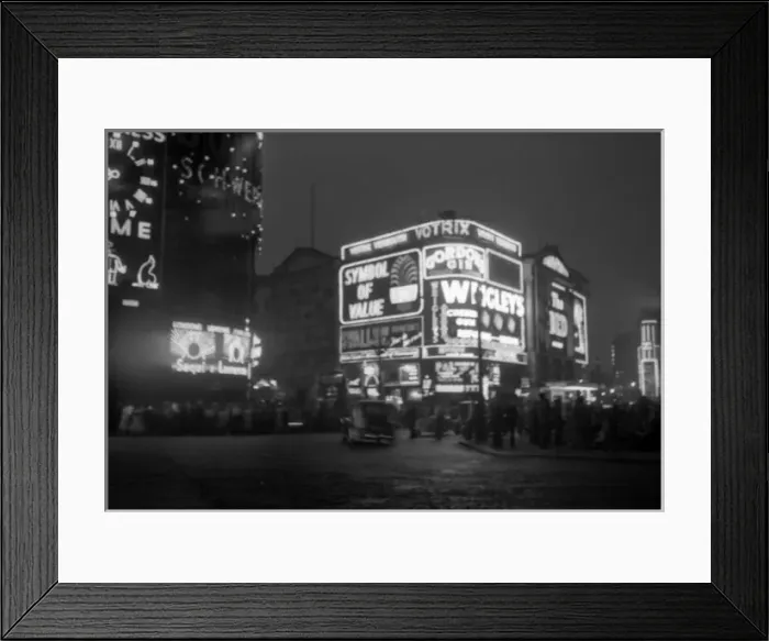 Framed Print : Coronation. Piccadilly Circus at Night Framed Print : Coronation. Piccadilly Circus at Night