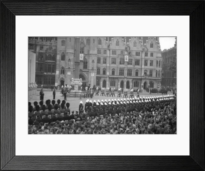 Framed Print : Coronation. March towards Abbey Framed Print : Coronation. March towards Abbey