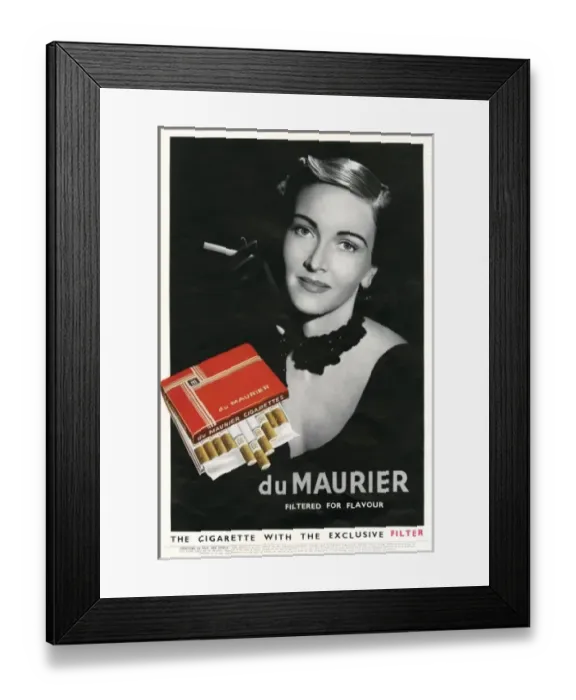 Framed Print : Advertisement for Du Maurier cigarettes Framed Print : Advertisement for Du Maurier cigarettes