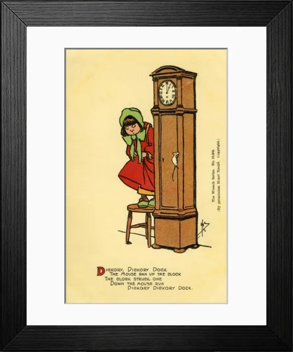 Framed Print : J Hassall. Dickory, dickory, dock Framed Print : J Hassall. Dickory, dickory, dock