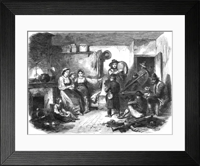 Framed Print : Street music: musicians at home, 1867 Framed Print : Street music: musicians at home, 1867