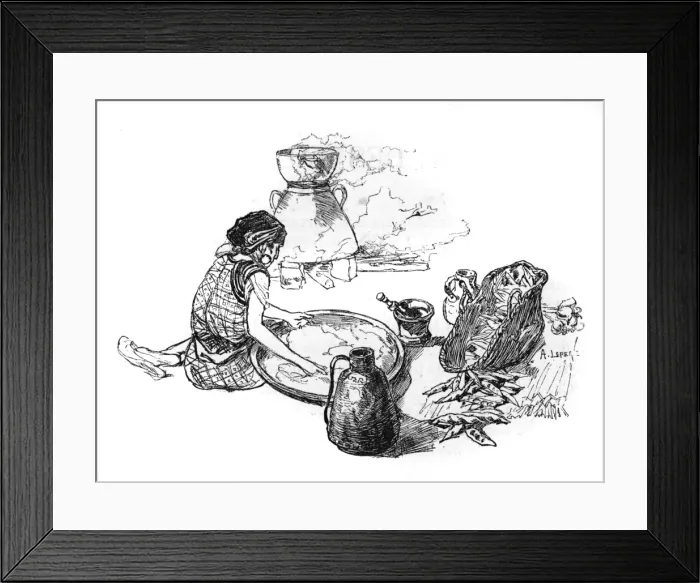 Framed Print : Preparing couscous, Algeria Framed Print : Preparing couscous, Algeria