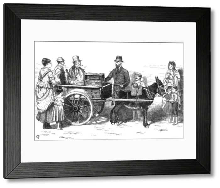 Framed Print : Street music: organ grinder claimant, 1873