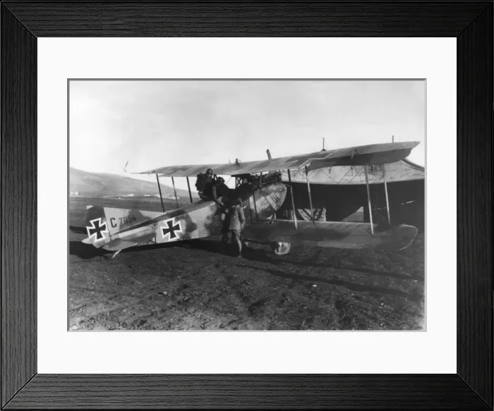 Framed Print : German biplane on Palestine Front, Turkey, WW1 Framed Print : German biplane on Palestine Front, Turkey, WW1