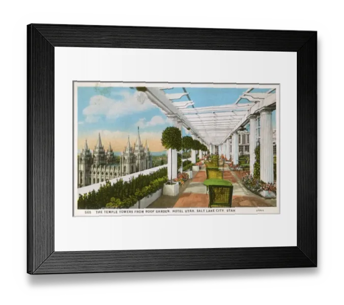 Framed Print : Hotel Utah Roof Garden - Salt Lake City, Utah, USA Framed Print : Hotel Utah Roof Garden - Salt Lake City, Utah, USA