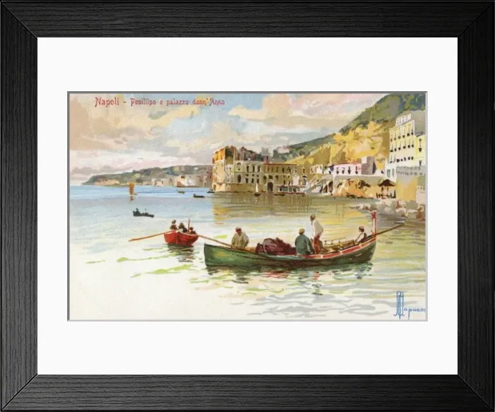 Framed Print : Naples, Italy - Posillipo and Donn Anna Palace Framed Print : Naples, Italy - Posillipo and Donn Anna Palace