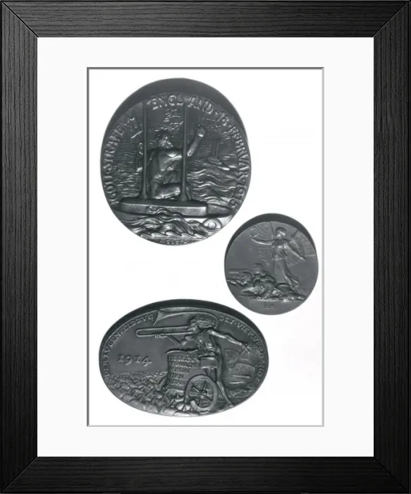 Framed Print : Three German medallions (2 of 2), WW1 Framed Print : Three German medallions (2 of 2), WW1