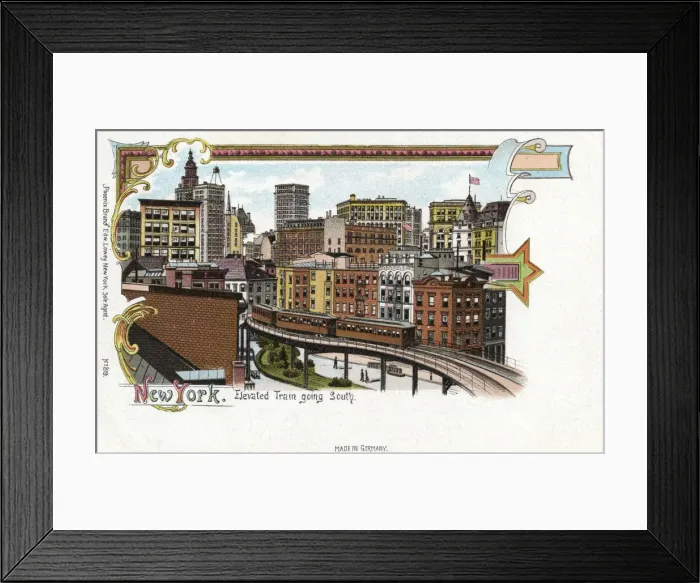 Framed Print : New York - Elevated Train going south Framed Print : New York - Elevated Train going south