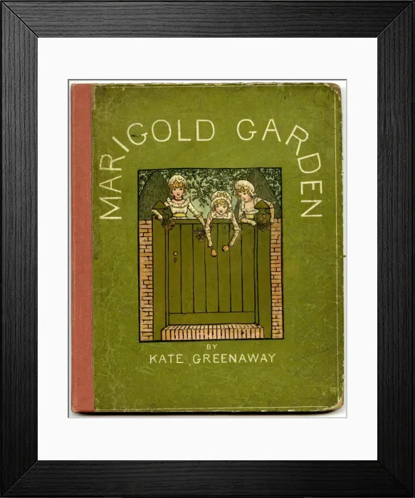 Framed Print : Cover design, Marigold Garden by Kate Greenaway Framed Print : Cover design, Marigold Garden by Kate Greenaway