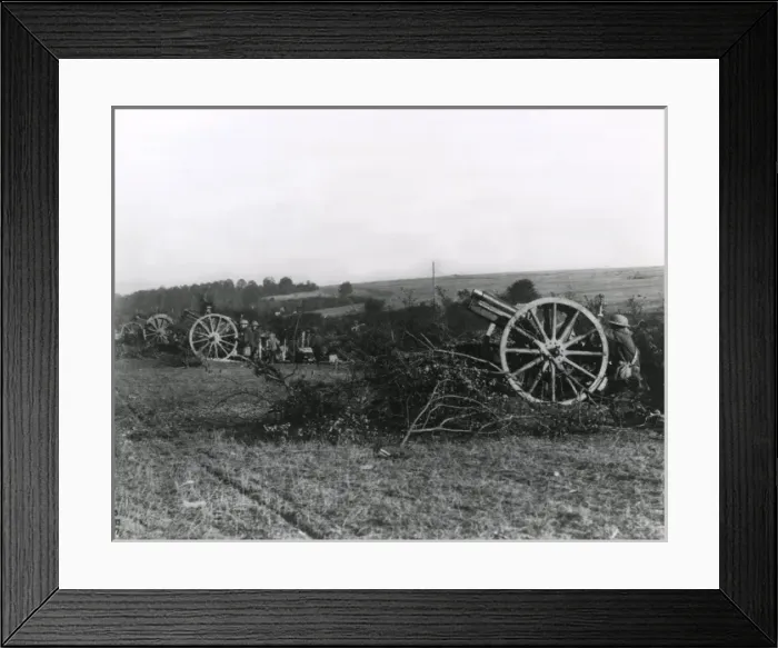 Framed Print : Captured German guns in American hands, WW1