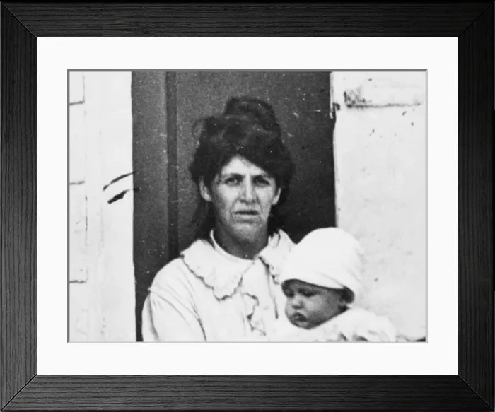 Framed Print : Belgian mother and baby, WW1 Framed Print : Belgian mother and baby, WW1