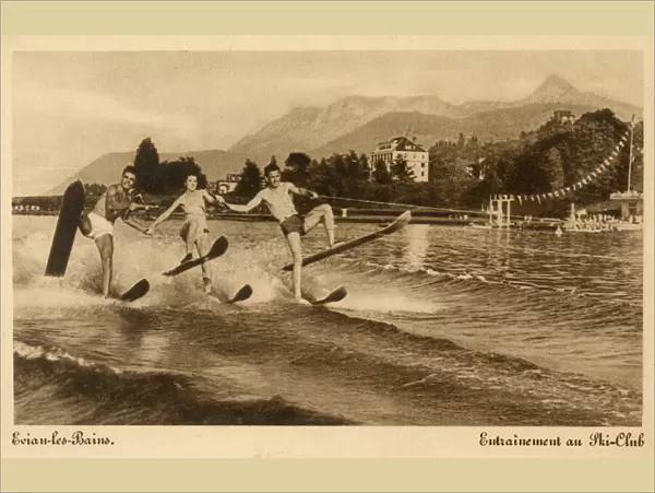 Waterskiing fun in Lake Geneva at Evian-les-Bains