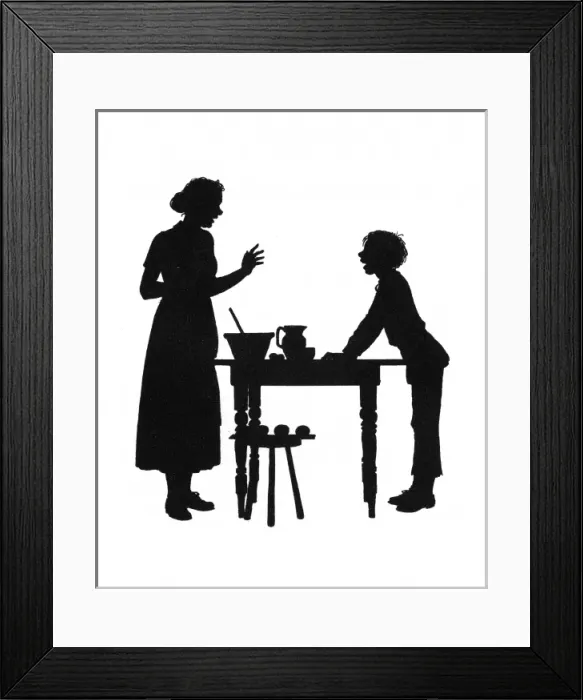 Framed Print : Dunderpate and his mother with the baking Framed Print : Dunderpate and his mother with the baking